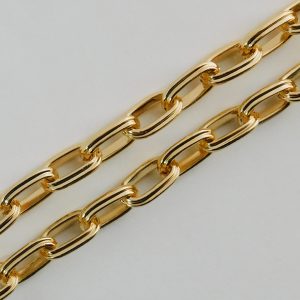 Cadena eslabones doble color oro rosa x1m