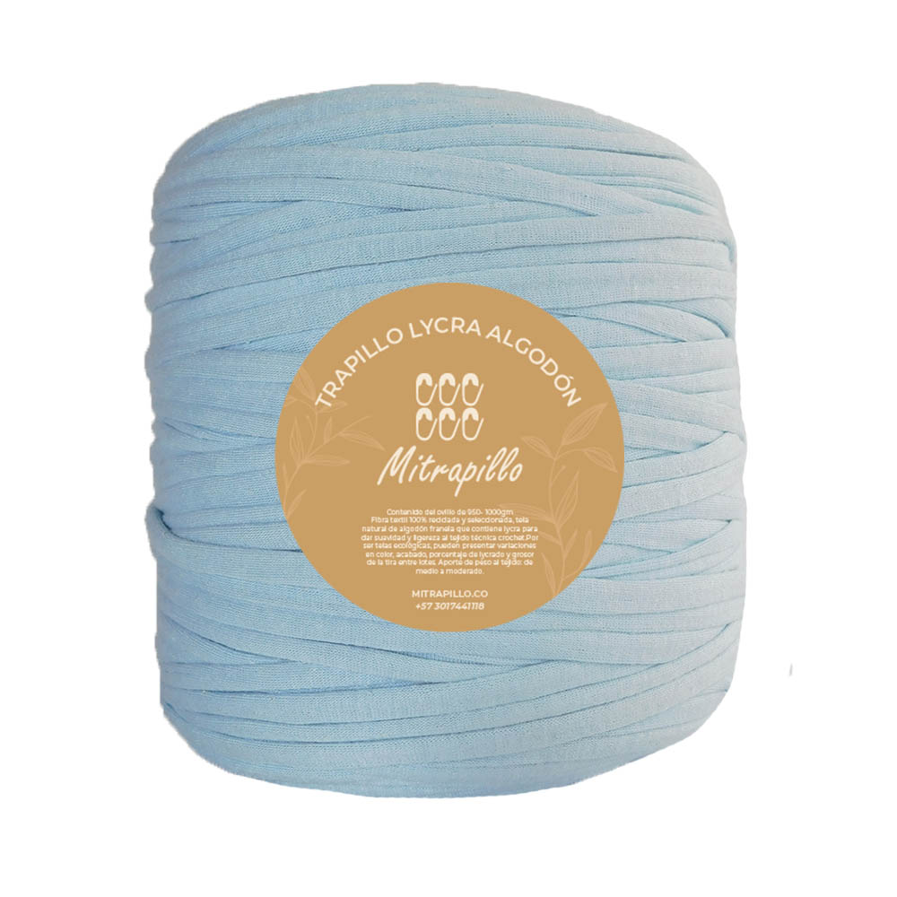 Trapillo algodón licrado azul bebe
