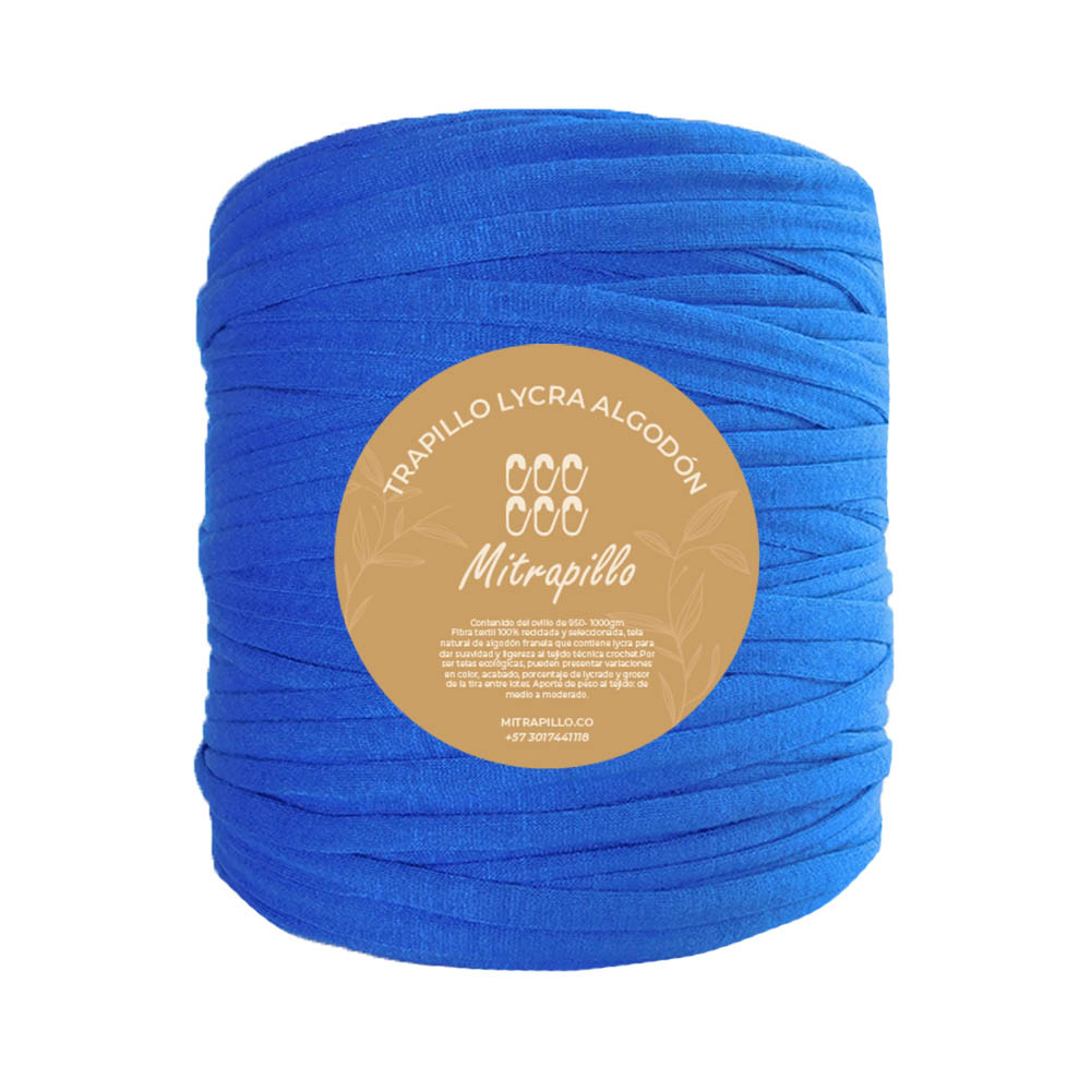 Trapillo algodón licrado azul rey