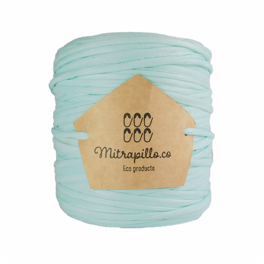 Trapillo pluma azul menta pastel