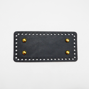 Base rectangular cuero vegano negro 18x8.5