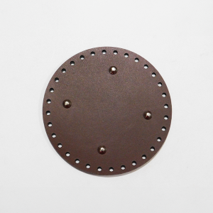 Base redonda cuero legitimo café marrón 18cm