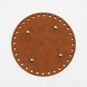 Base redonda cuero vegano camel 18cm