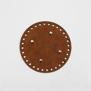 Base redonda cuero vegano camel 15cm