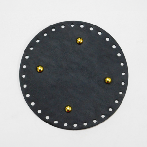 Base redonda cuero vegano negro 18cm