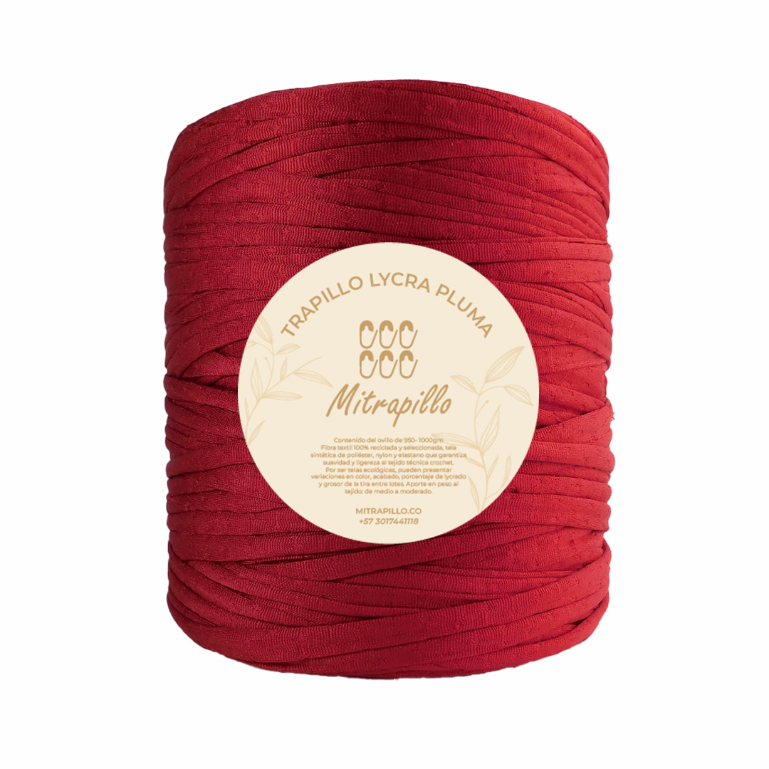 Trapillo pluma rojo borgoña