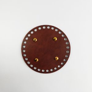Base redonda cuero vegano caramelo 15cm