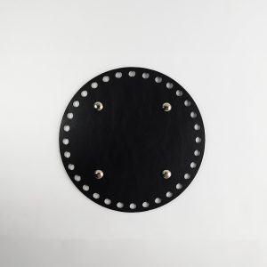 Base redonda cuero vegano negro 15cm