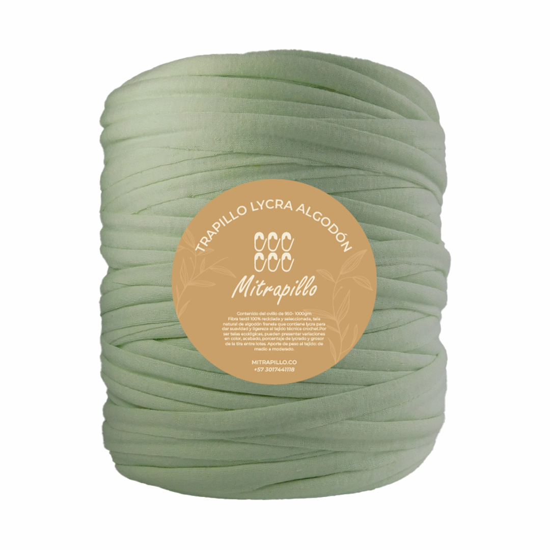 Trapillo algodon licrado verde manzana claro