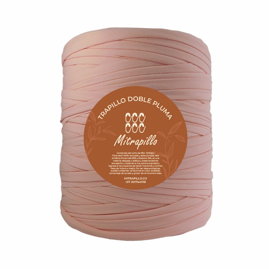 Trapillo doble pluma rosa bebé