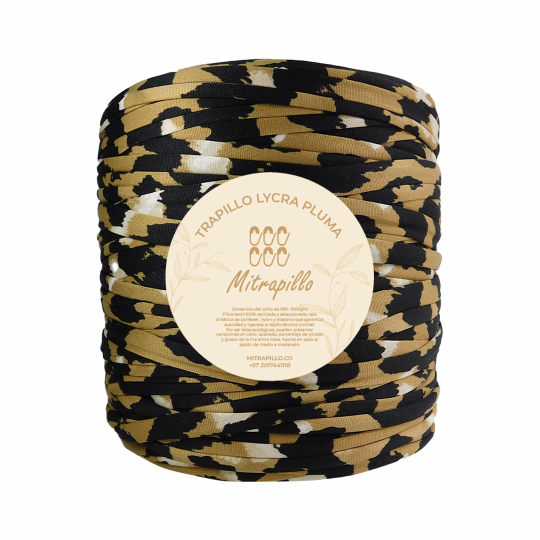 Trapillo pluma estampado animal print 3cm ancho