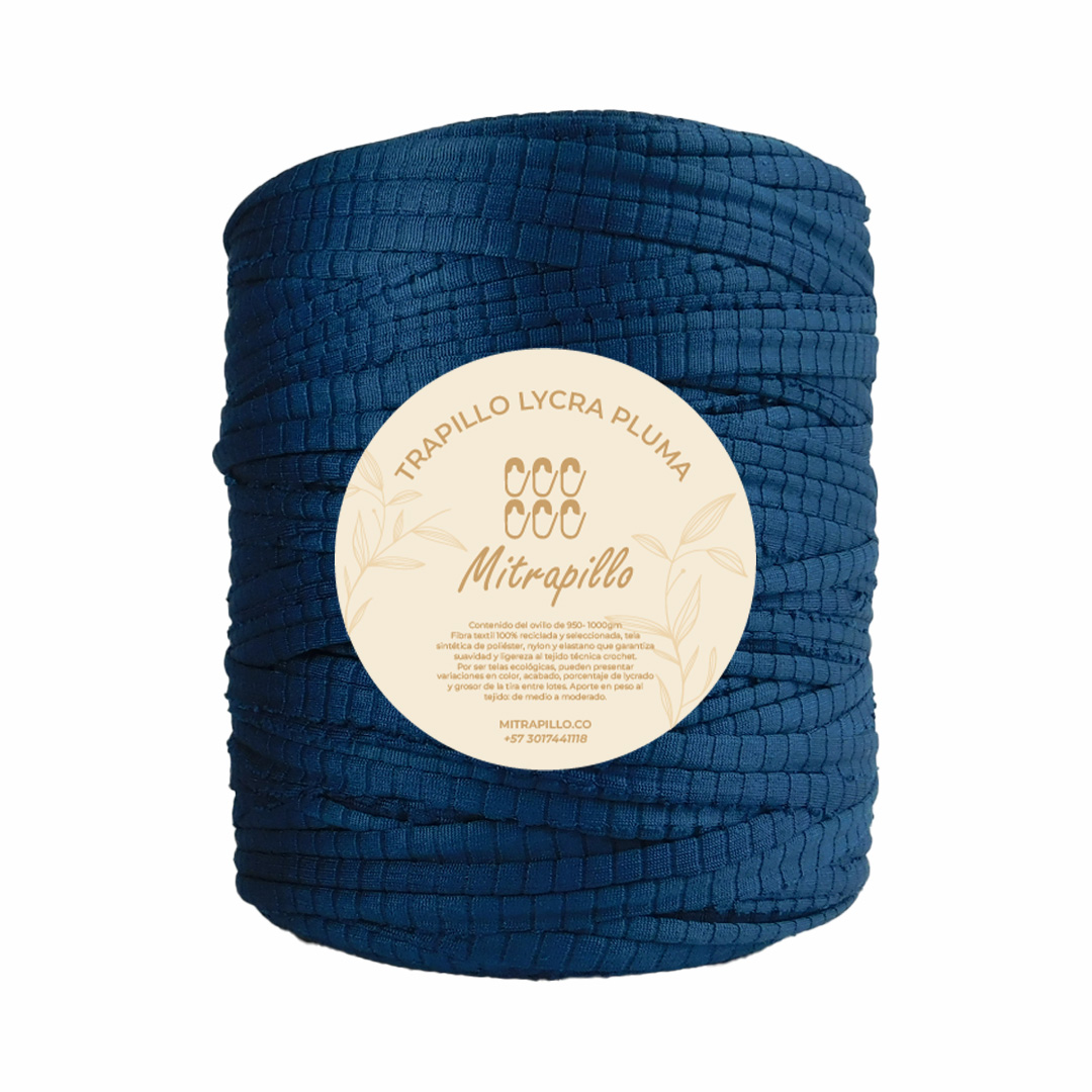 Trapillo pluma verde azulado estampado