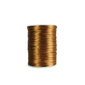 Cordón de seda café cobrizo 2mm