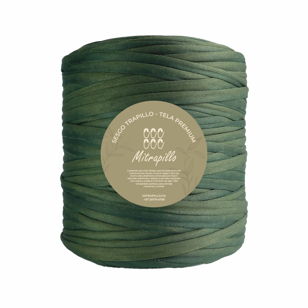 Trapillo pluma verde militar doble tono 1000gm