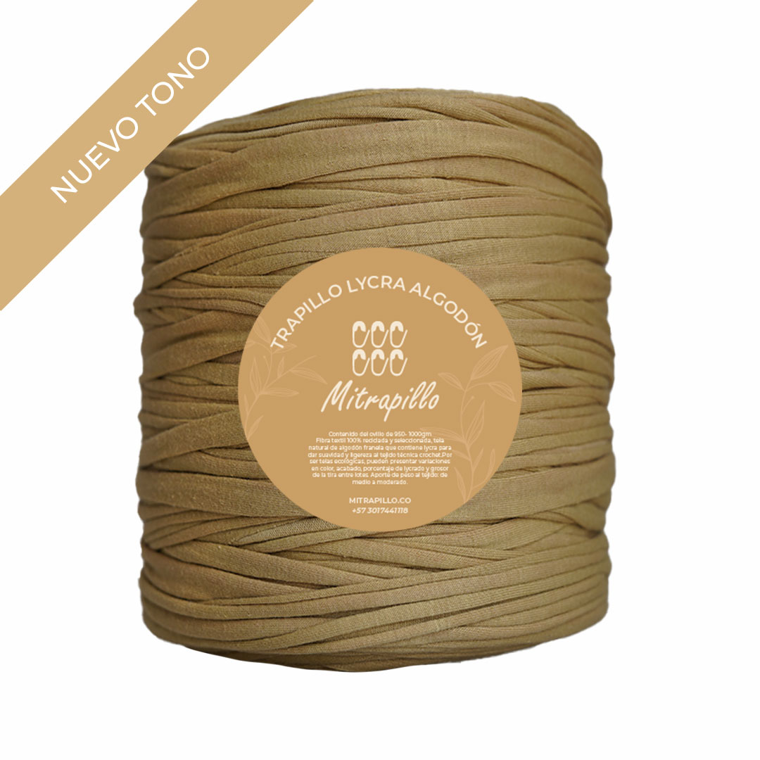 Trapillo algodón licrado mostaza dijon