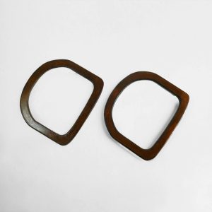 Asas de madera media luna color marrón 13x12cm