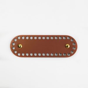 Base cuero vegano ovalada caramelo 19x7cm