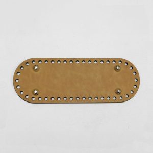 Base ovalada cuero vegano beige 23x8