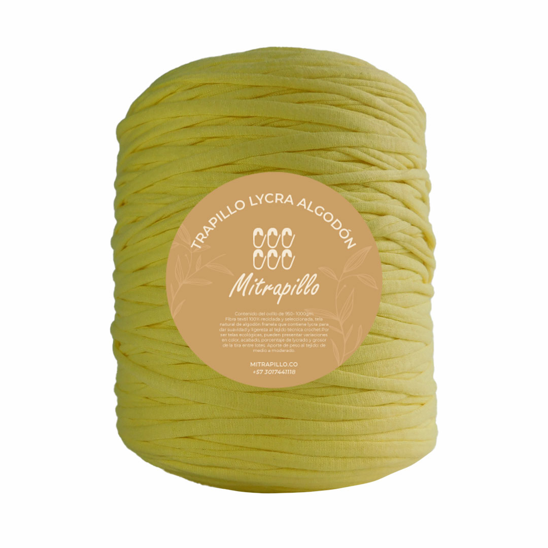 Trapillo algodón licrado amarillo claro