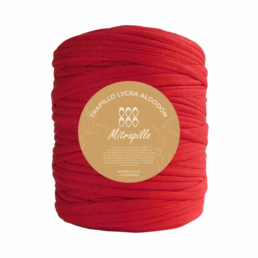Trapillo algodón licrado rojo