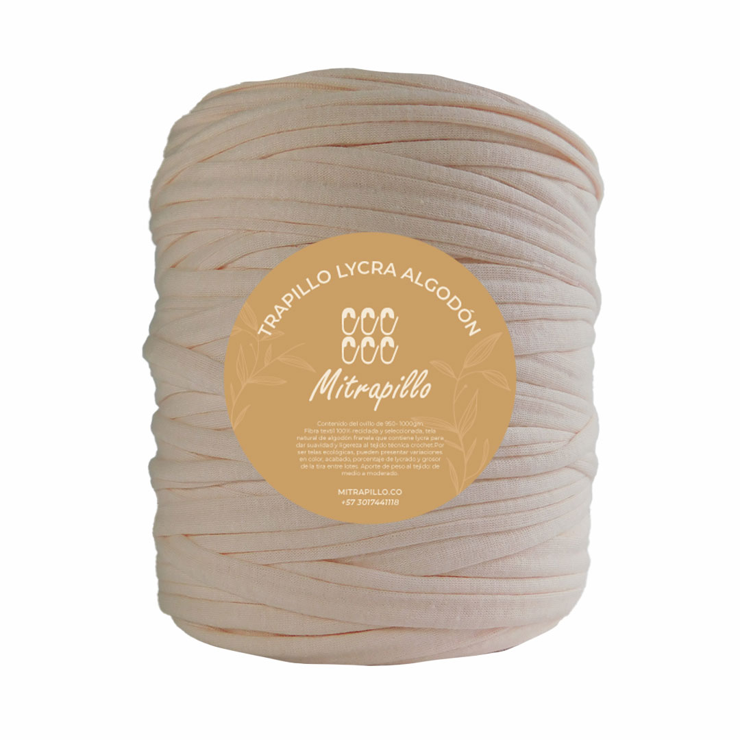 Trapillo algodón licrado rosado pastel