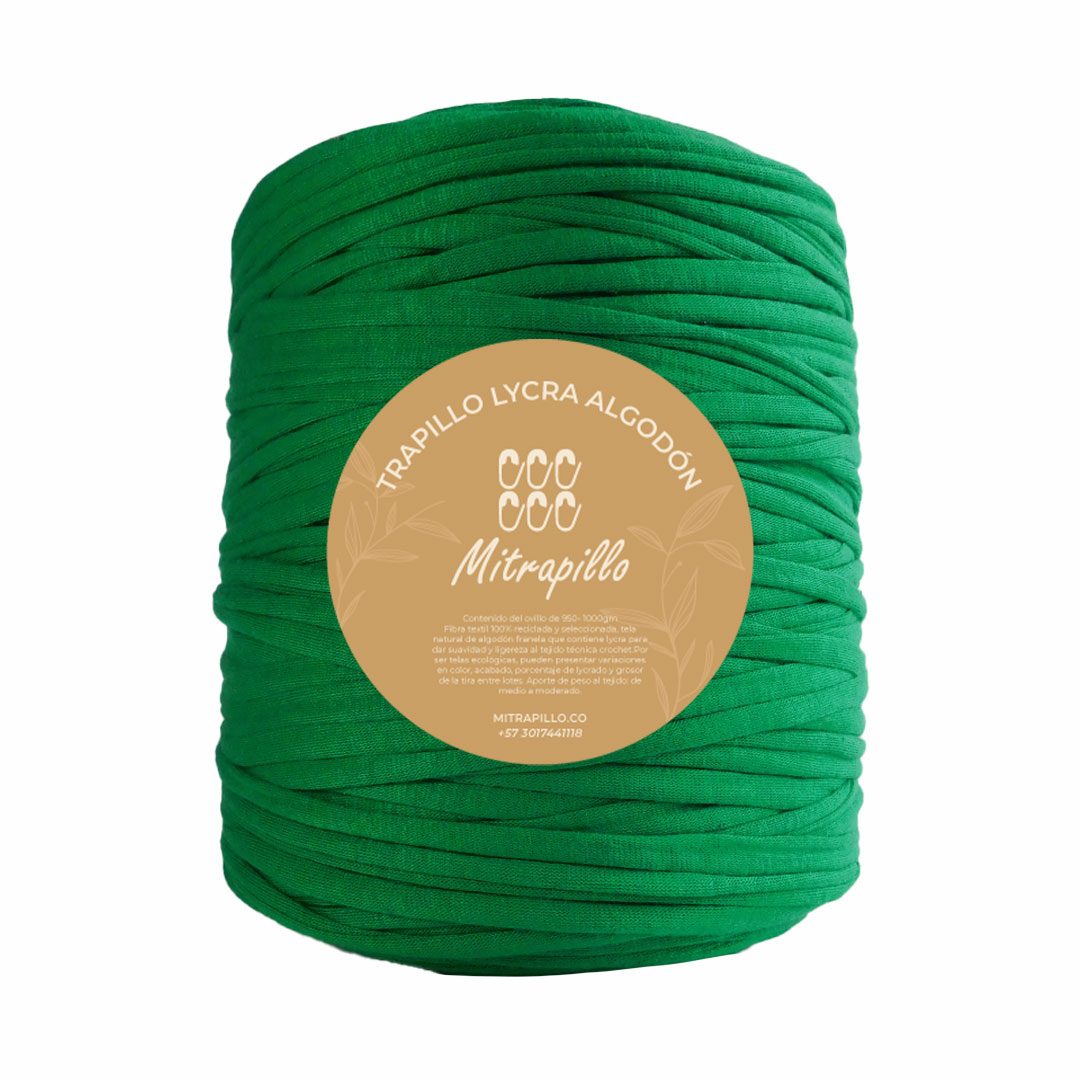 Trapillo algodón licrado verde navidad