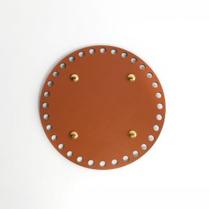 Base redonda cuero vegano miel 18cm