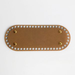 Base redonda cuero vegano cafe tabaco 25x10cm