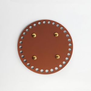 Base redonda cuero vegano miel 15cm