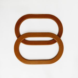 Asas de madera ovaladas color miel 19x12.5cm