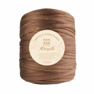 Trapillo pluma café sepia doble tono perlado