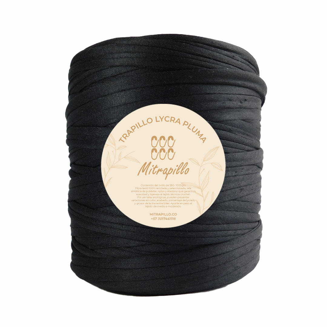 Trapillo pluma negro perlado