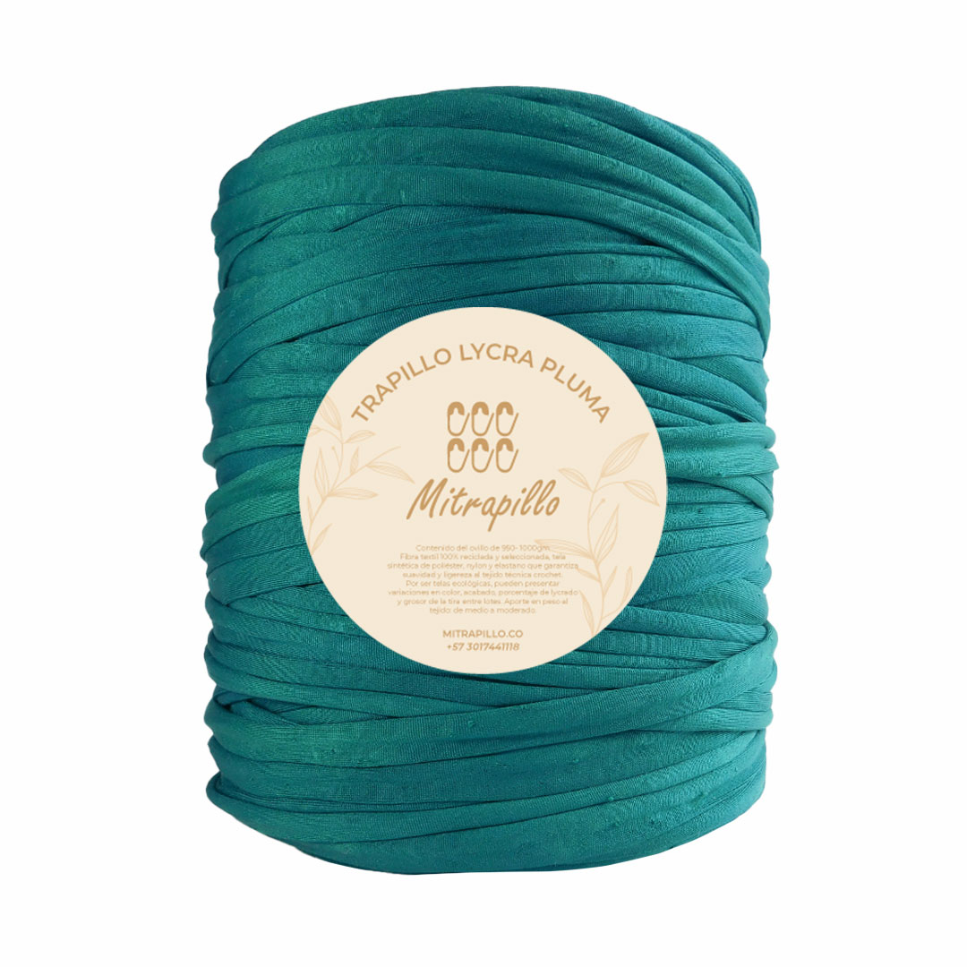 Trapillo pluma verde esmeralda perlado