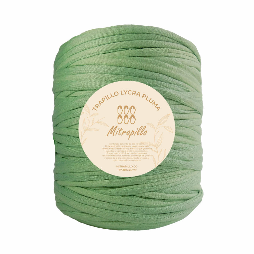 Trapillo pluma verde manzana mate