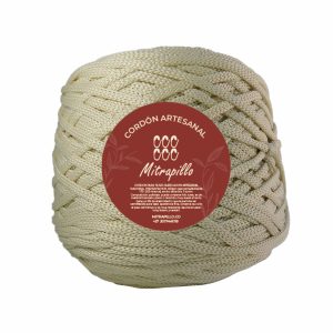 Cordón artesanal blanco marfil 3 mm plano 500gm