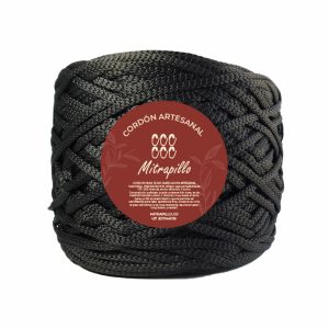Cordón artesanal negro 3 mm plano 500gm