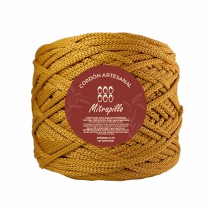 Cordón artesanal mostaza 3 mm plano 500gm