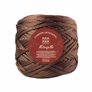 Cordón artesanal café marrón 3 mm plano 500gm