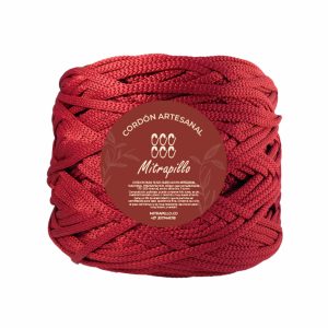 Cordón artesanal rojo borgoña 3 mm plano 500gm