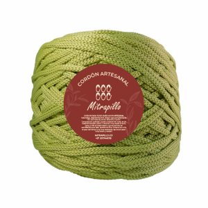 Cordón artesanal verde manzana 3 mm plano 500gm