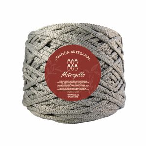 Cordón artesanal gris plata lurex 3 mm plano 500gm