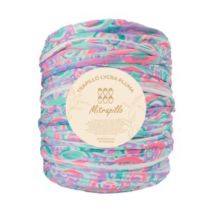Trapillo pluma estampado lila - coral