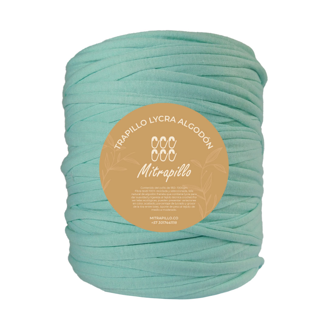 Trapillo algodón licrado verde menta