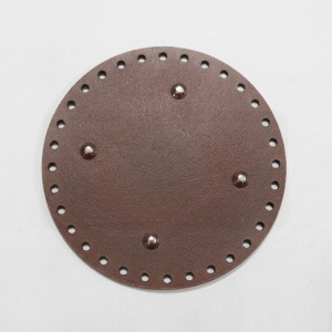 Base redonda cuero legítimo café marrón 18cm