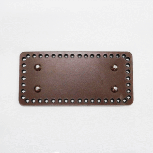 Base rectangular cuero legítimo café marrón 18 x 8.5 cm