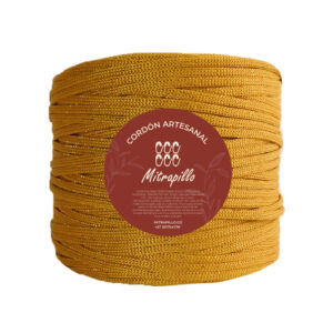 Cordón artesanal lurex mostaza dorado 600gm
