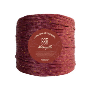 Cordón artesanal lurex vino dorado 600gm