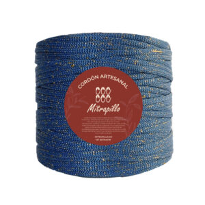 Cordón artesanal lurex azul dorado 600gm