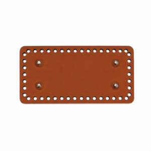 Base rectangular cuero vegano miel 18x8.5cm