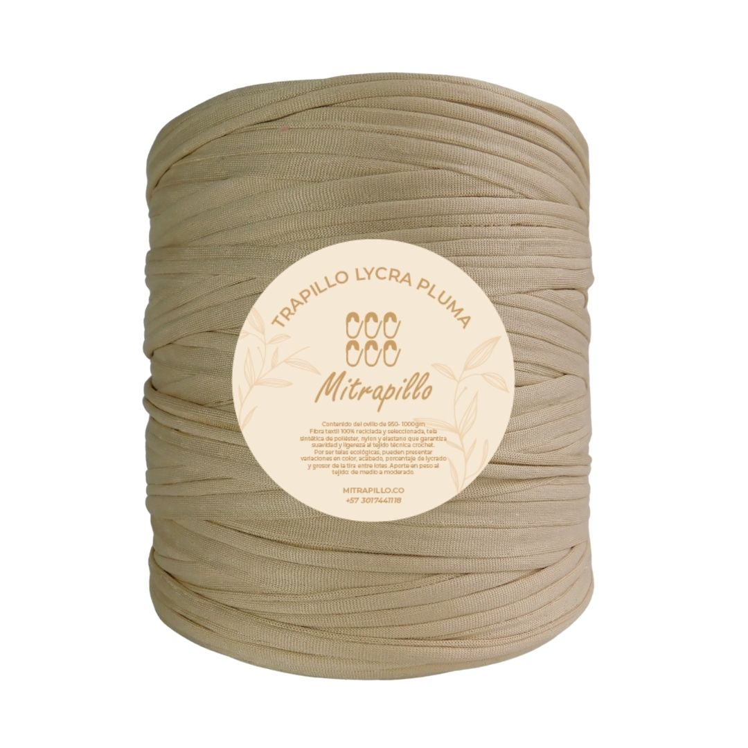 Trapillo pluma beige dorado